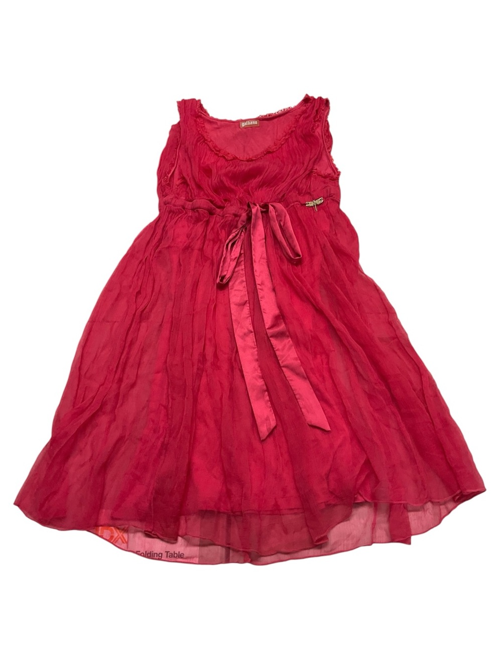 Vintage Y2K John Galliano Pink Babydoll Chiffon Silk Dress 24 38
